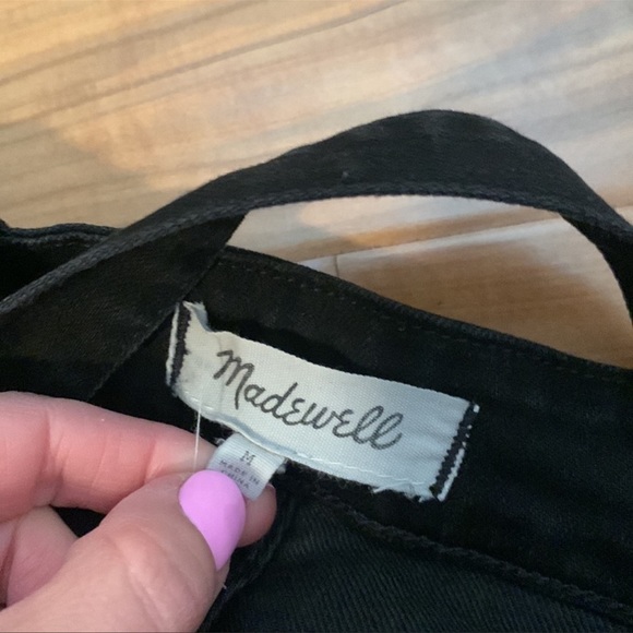 Madewell black skinny overalls with side zip - Picture 5 of 8